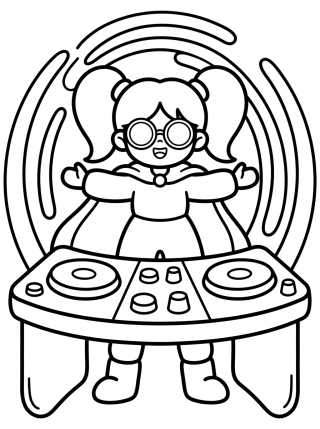 DJ Guerreira K-Pop Protetora para colorir Desenho de DJ Guerreira K-Pop Protetora para colorir e imprimir grátis