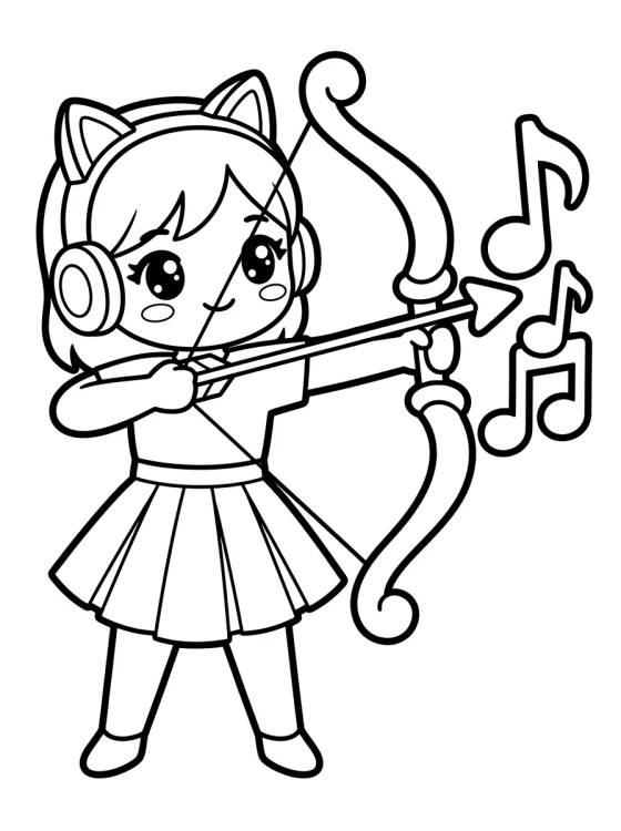 Guerreira K-Pop Arqueira Estilosa para colorir Desenho de Guerreira K-Pop Arqueira Estilosa para colorir e imprimir grátis