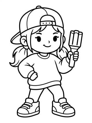 Guerreira Rapper com Bastão Neon para colorir Desenho de Guerreira Rapper com Bastão Neon para colorir e imprimir grátis