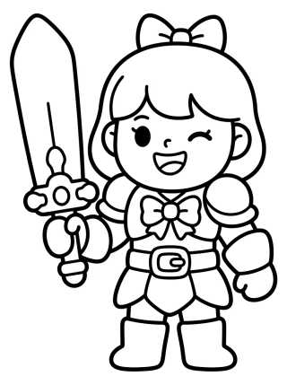 Líder Guerreira com Microfone de Espada para colorir Desenho de Líder Guerreira com Microfone de Espada para colorir e imprimir grátis