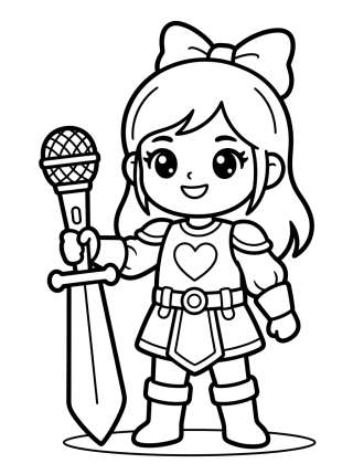 Coleção de desenhos para colorir: Guerreiras K-Pop Fofas
