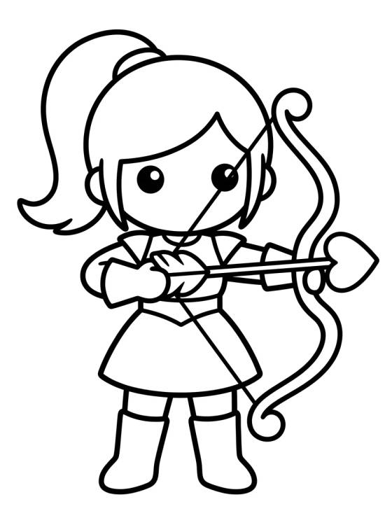 Guerreira K-Pop Arqueira Encantada para colorir Desenho de Guerreira K-Pop Arqueira Encantada para colorir e imprimir grátis