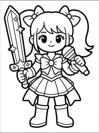 Coleção de desenhos para colorir: Guerreiras K-Pop