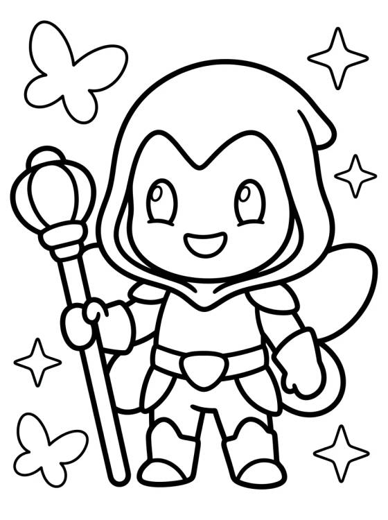 Hawk Moth Chibi com Cetro para colorir Desenho de Hawk Moth Chibi com Cetro para colorir e imprimir grátis
