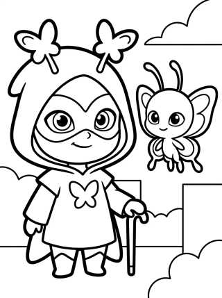 Hawk Moth e o Kwami Nooroo para colorir Desenho de Hawk Moth e o Kwami Nooroo para colorir e imprimir grátis