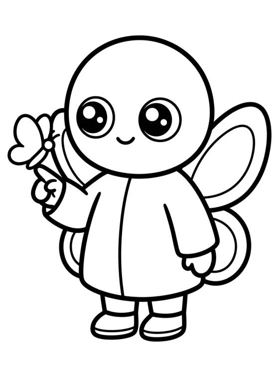 Hawk Moth Fofo com Borboleta para colorir Desenho de Hawk Moth Fofo com Borboleta para colorir e imprimir grátis
