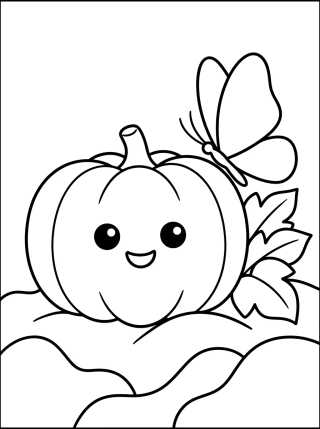 Abóbora Sorridente para colorir Desenho de Abóbora Sorridente para colorir e imprimir grátis