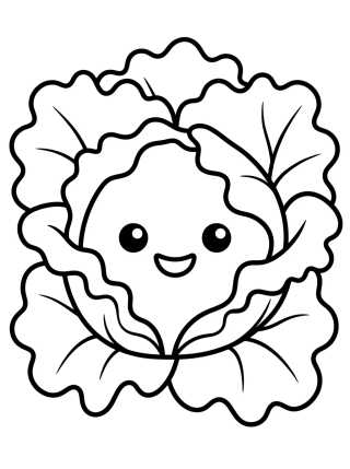 Alface Crespa Feliz para colorir Desenho de Alface Crespa Feliz para colorir e imprimir grátis
