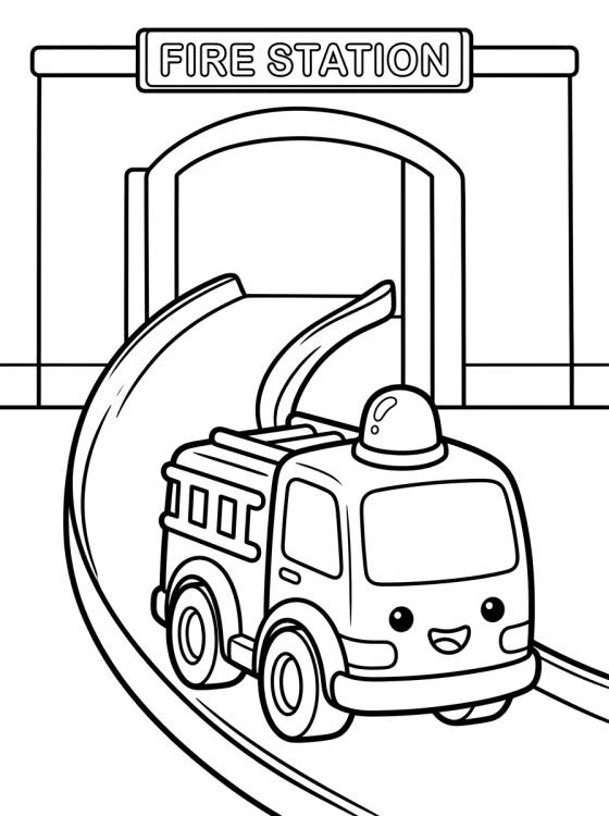 Carro de Bombeiro na Cidade Hot Wheels para colorir Desenho de Carro de Bombeiro na Cidade Hot Wheels para colorir e imprimir grátis