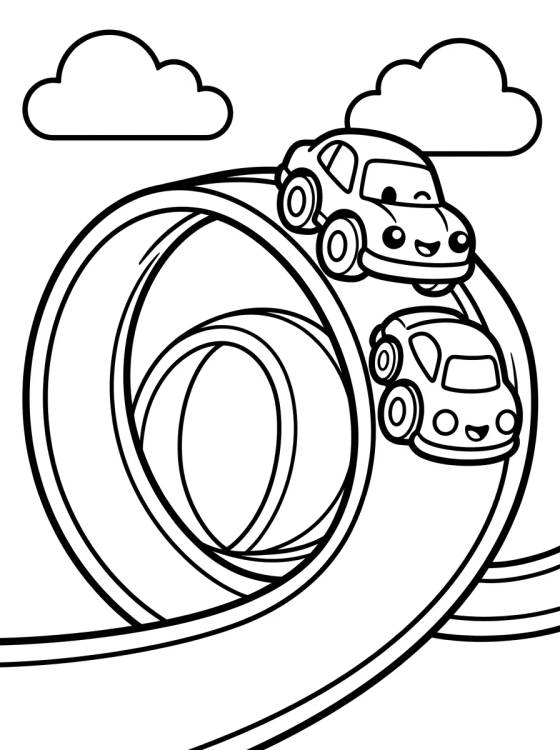 Looping Radical na Pista para colorir Desenho de Looping Radical na Pista para colorir e imprimir grátis