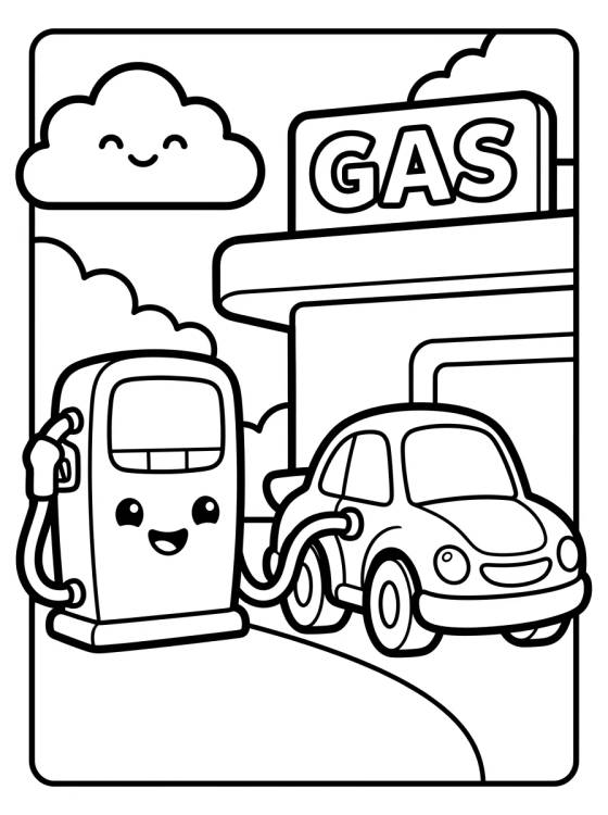 Posto de Gasolina Hot Wheels City para colorir Desenho de Posto de Gasolina Hot Wheels City para colorir e imprimir grátis