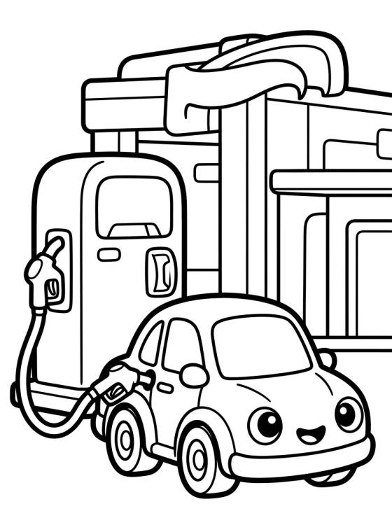 Posto de Gasolina Hot Wheels para colorir Desenho de Posto de Gasolina Hot Wheels para colorir e imprimir grátis