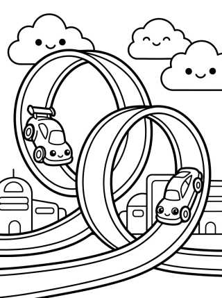 Super Looping em Hot Wheels City para colorir Desenho de Super Looping em Hot Wheels City para colorir e imprimir grátis