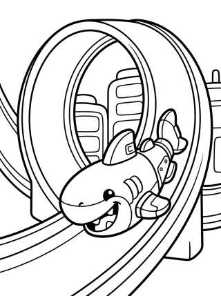Tubarão Robô de Hot Wheels City para colorir Desenho de Tubarão Robô de Hot Wheels City para colorir e imprimir grátis