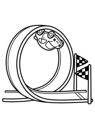 Hot Wheels Fazendo Loop Radical para colorir Desenho de Hot Wheels Fazendo Loop Radical para colorir e imprimir grátis