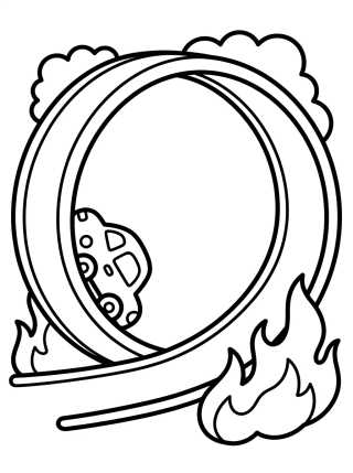 Hot Wheels no Pista Loop para colorir Desenho de Hot Wheels no Pista Loop para colorir e imprimir grátis
