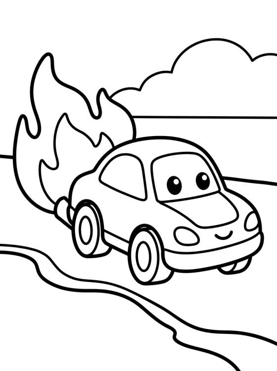 Hot Wheels Soltando Fogo pelo Escapamento para colorir Desenho de Hot Wheels Soltando Fogo pelo Escapamento para colorir e imprimir grátis
