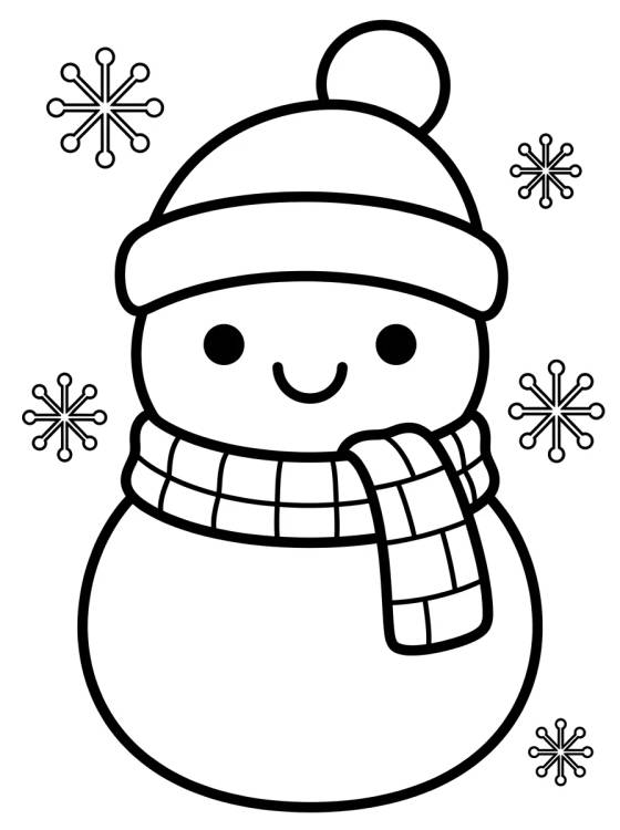 Boneco de Neve Sorridente para colorir Desenho de Boneco de Neve Sorridente para colorir e imprimir grátis