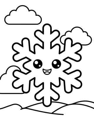 Floco de Neve Feliz para colorir Desenho de Floco de Neve Feliz para colorir e imprimir grátis