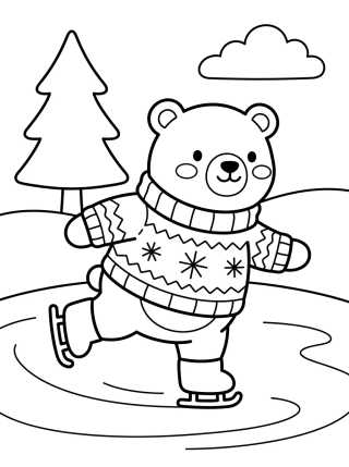 Urso Polar com Suéter de Lã para colorir Desenho de Urso Polar com Suéter de Lã para colorir e imprimir grátis