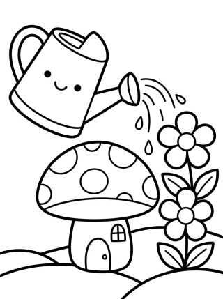 Regador de Jardim Encantado para colorir Desenho de Regador de Jardim Encantado para colorir e imprimir grátis