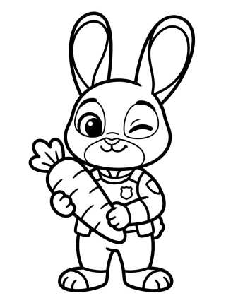 Judy Hopps com Caneta de Cenoura para colorir Desenho de Judy Hopps com Caneta de Cenoura para colorir e imprimir grátis