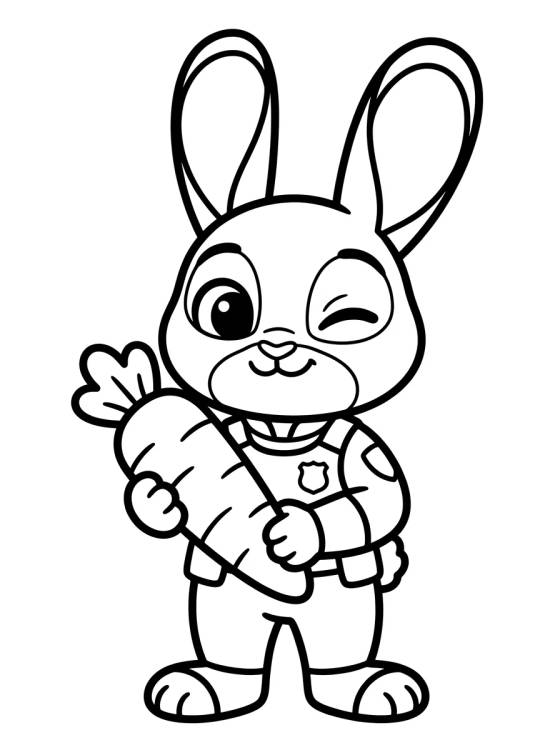 Judy Hopps com Caneta de Cenoura para colorir Desenho de Judy Hopps com Caneta de Cenoura para colorir e imprimir grátis