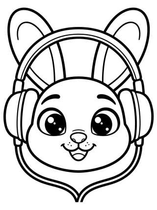 Judy Hopps com Fones de Ouvido para colorir Desenho de Judy Hopps com Fones de Ouvido para colorir e imprimir grátis