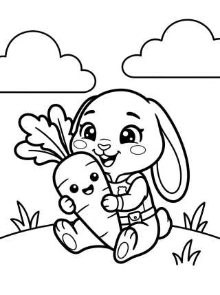Judy Hopps Comendo Cenoura para colorir Desenho de Judy Hopps Comendo Cenoura para colorir e imprimir grátis