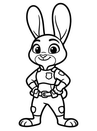 Judy Hopps em Ação de Coelhinha para colorir Desenho de Judy Hopps em Ação de Coelhinha para colorir e imprimir grátis