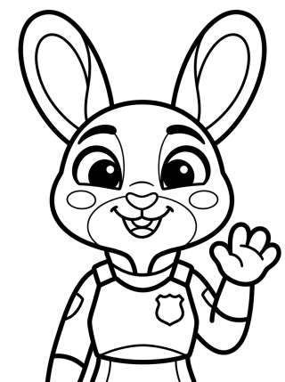 Coleção de desenhos para colorir: Judy Hopps para Colorir: A Coelhinha Policial de Zootopia