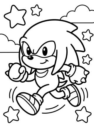 Knuckles Correndo Feliz para colorir Desenho de Knuckles Correndo Feliz para colorir e imprimir grátis