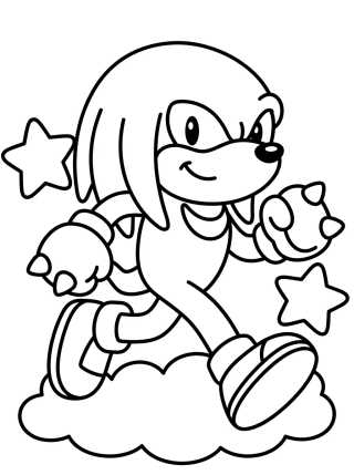 Knuckles Correndo Feliz para colorir Desenho de Knuckles Correndo Feliz para colorir e imprimir grátis