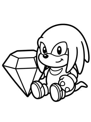 Knuckles e a Esmeralda Mestre para colorir Desenho de Knuckles e a Esmeralda Mestre para colorir e imprimir grátis