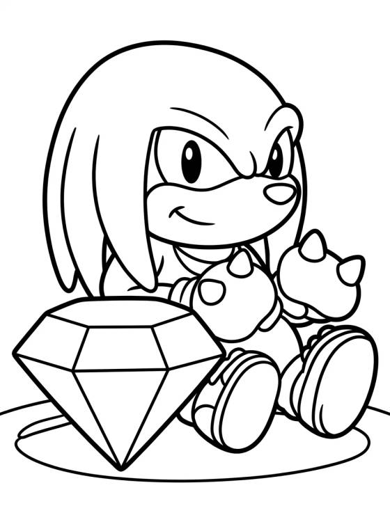 Knuckles e a Esmeralda Mestre para colorir Desenho de Knuckles e a Esmeralda Mestre para colorir e imprimir grátis