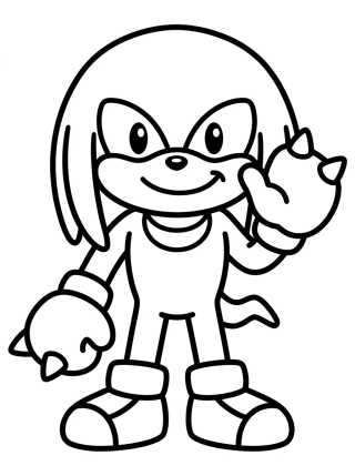 Knuckles Fofo Sorrindo para colorir Desenho de Knuckles Fofo Sorrindo para colorir e imprimir grátis