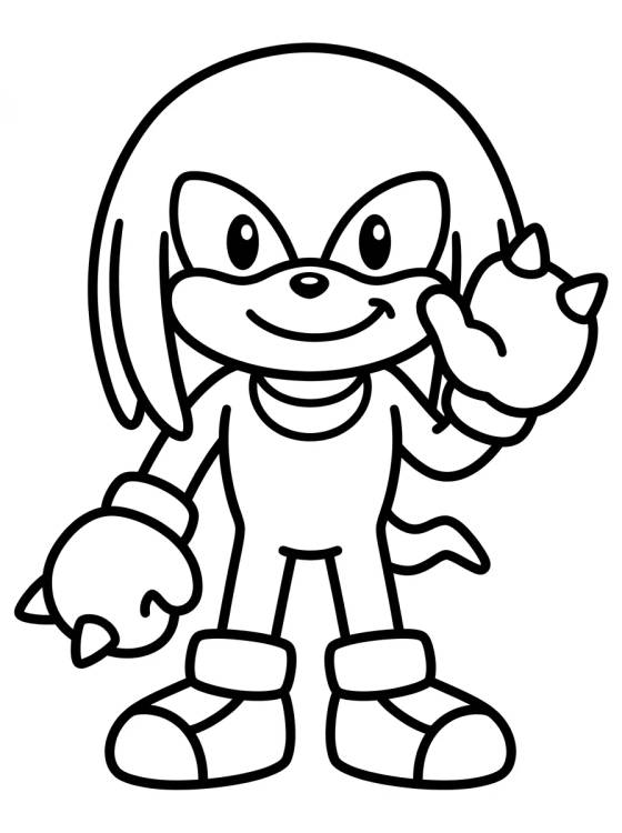 Knuckles Fofo Sorrindo para colorir Desenho de Knuckles Fofo Sorrindo para colorir e imprimir grátis