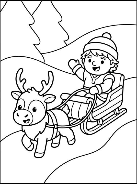 Kristoff e Sven no Trenó de Neve para colorir Desenho de Kristoff e Sven no Trenó de Neve para colorir e imprimir grátis