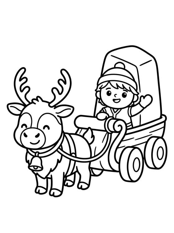 Kristoff e Sven Puxando o Trenó para colorir Desenho de Kristoff e Sven Puxando o Trenó para colorir e imprimir grátis