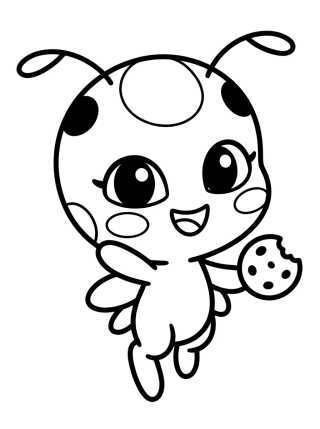 Tikki a Kwami da Joaninha para colorir Desenho de Tikki a Kwami da Joaninha para colorir e imprimir grátis