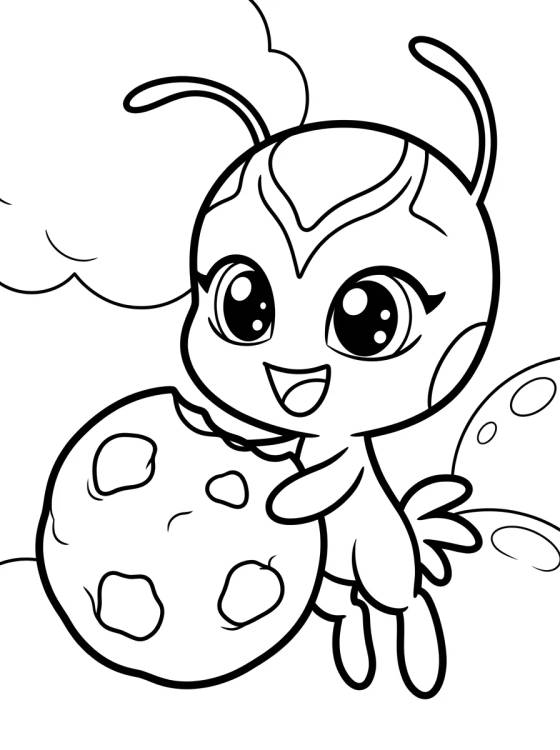 Tikki a Kwami da Joaninha para colorir Desenho de Tikki a Kwami da Joaninha para colorir e imprimir grátis