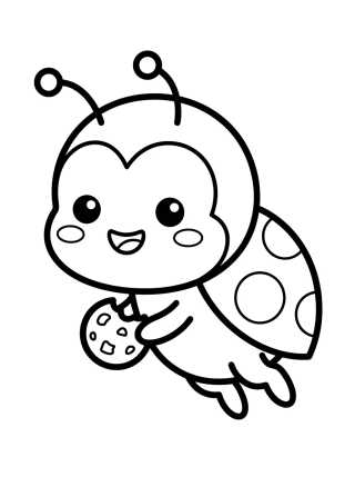 Tikki a Kwami Joaninha Fofa para colorir Desenho de Tikki a Kwami Joaninha Fofa para colorir e imprimir grátis