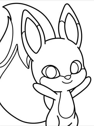 Trixx a Kwami Raposinha Kawaii para colorir Desenho de Trixx a Kwami Raposinha Kawaii para colorir e imprimir grátis