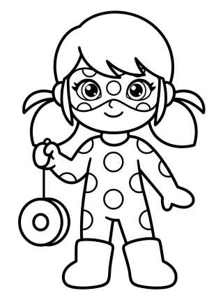 Ladybug com seu Yo-yo Mágico para colorir Desenho de Ladybug com seu Yo-yo Mágico para colorir e imprimir grátis