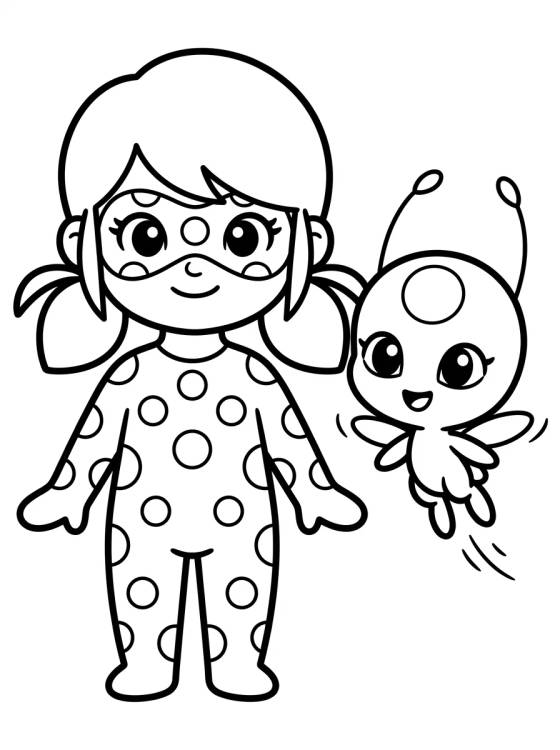 Ladybug e Tikki Fofinhas para colorir Desenho de Ladybug e Tikki Fofinhas para colorir e imprimir grátis