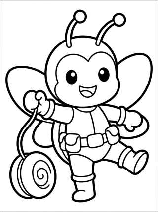 Ladybug Fofa em Pose Heroica para colorir Desenho de Ladybug Fofa em Pose Heroica para colorir e imprimir grátis