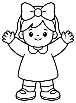 Lila Acenando Contente para colorir Desenho de Lila Acenando Contente para colorir e imprimir grátis