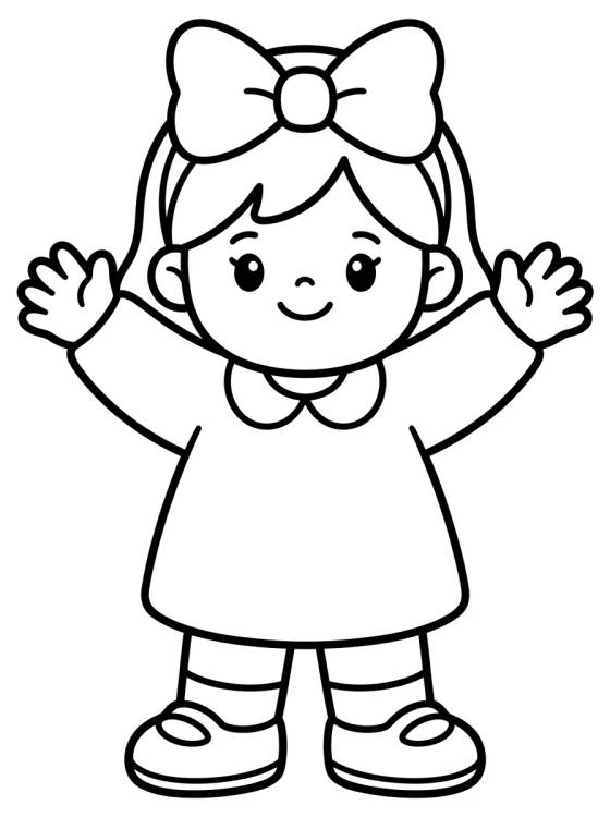 Lila Acenando Contente para colorir Desenho de Lila Acenando Contente para colorir e imprimir grátis