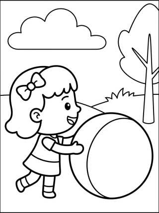 Lila Brincando com Bola para colorir Desenho de Lila Brincando com Bola para colorir e imprimir grátis