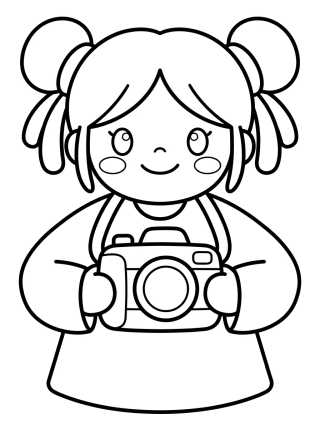 Lila com a Câmera Fotográfica para colorir Desenho de Lila com a Câmera Fotográfica para colorir e imprimir grátis